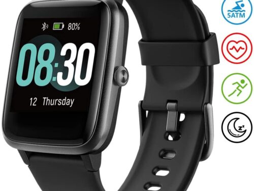 UMIDIGI Smartwatch Fitness Tracker Orologio Uwatch3⌚Smart Watch Donna Uomo Bambini Cardiofrequenzimetro da Polso Contapassi Impermeabile 5ATM per Android iOS Xiaomi Samsung Huawei – Nero