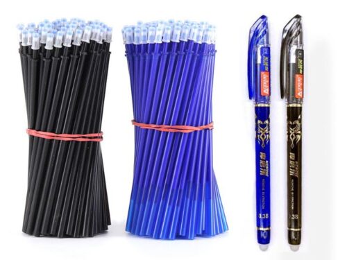 For your office 2+50Pcs/Set 0.5mm Blue Black 🖊️ Ink Gel Pen Erasable
