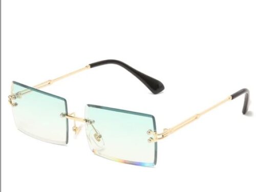 Fashion Square Rimless Sunglasses New Women Small