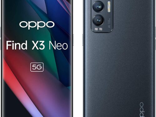 OPPO Find X3 Neo Smartphone 5G, Qualcomm 865, Display 6.55” FHD+AMOLED 90Hz, 4 Fotocamere OIS+EIS, RAM 12GB+ROM 256GB, 4500mAh, Super VOOC 2.0, WiFi 6, Dual Sim, [Versione Italiana], Starlight Black