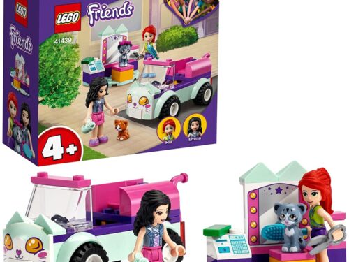 LEGO Friends Macchina da Toletta per Gatti, Giocattoli con 2 Mini Bamboline e Gattini, Regalo di Natale per Bambina e Bambino di 4+ Anni