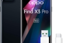 OPPO Find X3 Pro Smartphone 5G, Qualcomm 888, Display 6.7”QHD+AMOLED 120Hz, 4 Fotocamere 2*50MP, RAM 12GB+ROM 256GB, 4500mAh, WiFi6, Dual Sim, con cavo dati Tipo-C, [Versione Italiana], Black