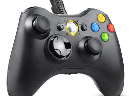 BeaSaf Controller per Xbox 360, Wired Game Controller per Xbox 360 Joystick Compatibile per Microsoft Xbox 360/Xbox 360 Slim/PC (Windows 7/8/8.1/10/XP/Vista)