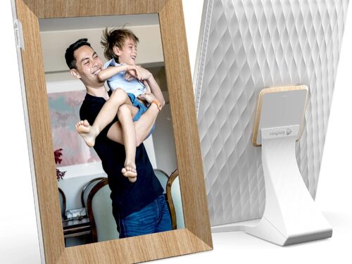 Nixplay 10.1 inch Touch Screen Digital Picture Frame with WiFi (W10K) – Wood Effect – Share Photos and Videos Instantly via Email or App