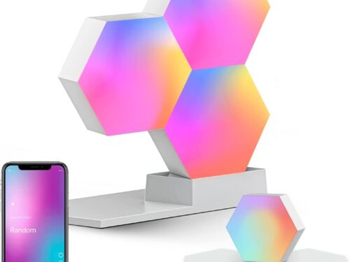 Cololight Hexagon Lights, Wall Light for Room Decor, Night Light, Music Sync LED Gaming Light, App Control Cool RGB Lights for Bedroom Decoration, Work with Alexa&Google 3Pcs PRO