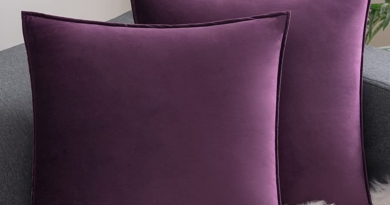 Comvi Purple Pillows – Decorative Pillows, Inserts & Covers (2 Throw Pillows + 2 Pillow Covers ) – Throw Pillows for Couch – Velvet Throw Pillows for Bed -flanged Pillow Covers 18×18 – Purple