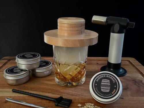 Cocktail Smoker Kit with Wood Chips and Torch -Old Fashioned Smoke Top Infuser for Cocktails,Whiskey,Gin&Bourbon -Gifts for Men/Dad/Boyfriend/Husband