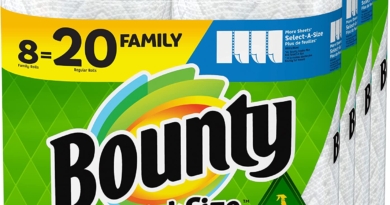 Bounty Quick Size Paper Towels, White, 8 Family Rolls = 20 Regular Rolls (Packaging May Vary)