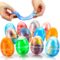 12 Pcs Easter Eggs Filled with Crystal Slime｜Stress Relief Slime Egg for Children Easter Eggs Hunt｜ Easter Basket Stuffers｜Classroom Prize and Slime Party Favors