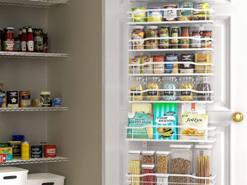 Moforoco White 9-Tier Over The Door Pantry Organizer, Pantry Organization And Storage, Metal Hanging Spice Rack Shelves Door, Home & Kitchen Essentials, Laundry Room Bathroom Organization